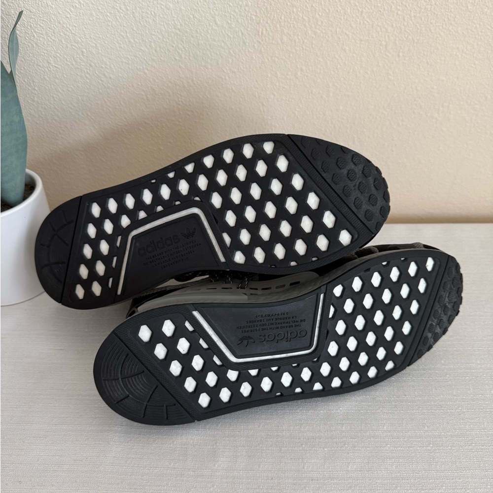 Adidas Gray and Black Patterned Mesh Athletic Sneakers - Picture 12 of 12